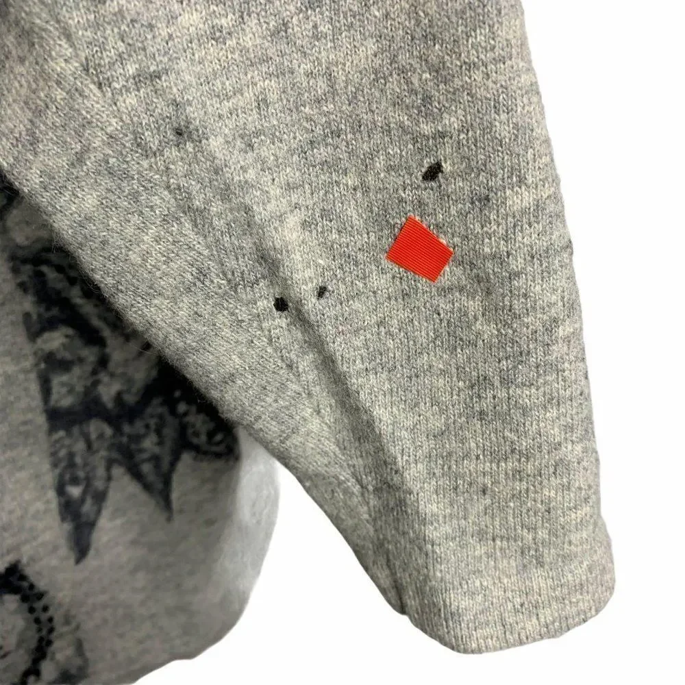 Vintage Lambswool Angora Beaded Sweater M Grey - Picture 7 of 8